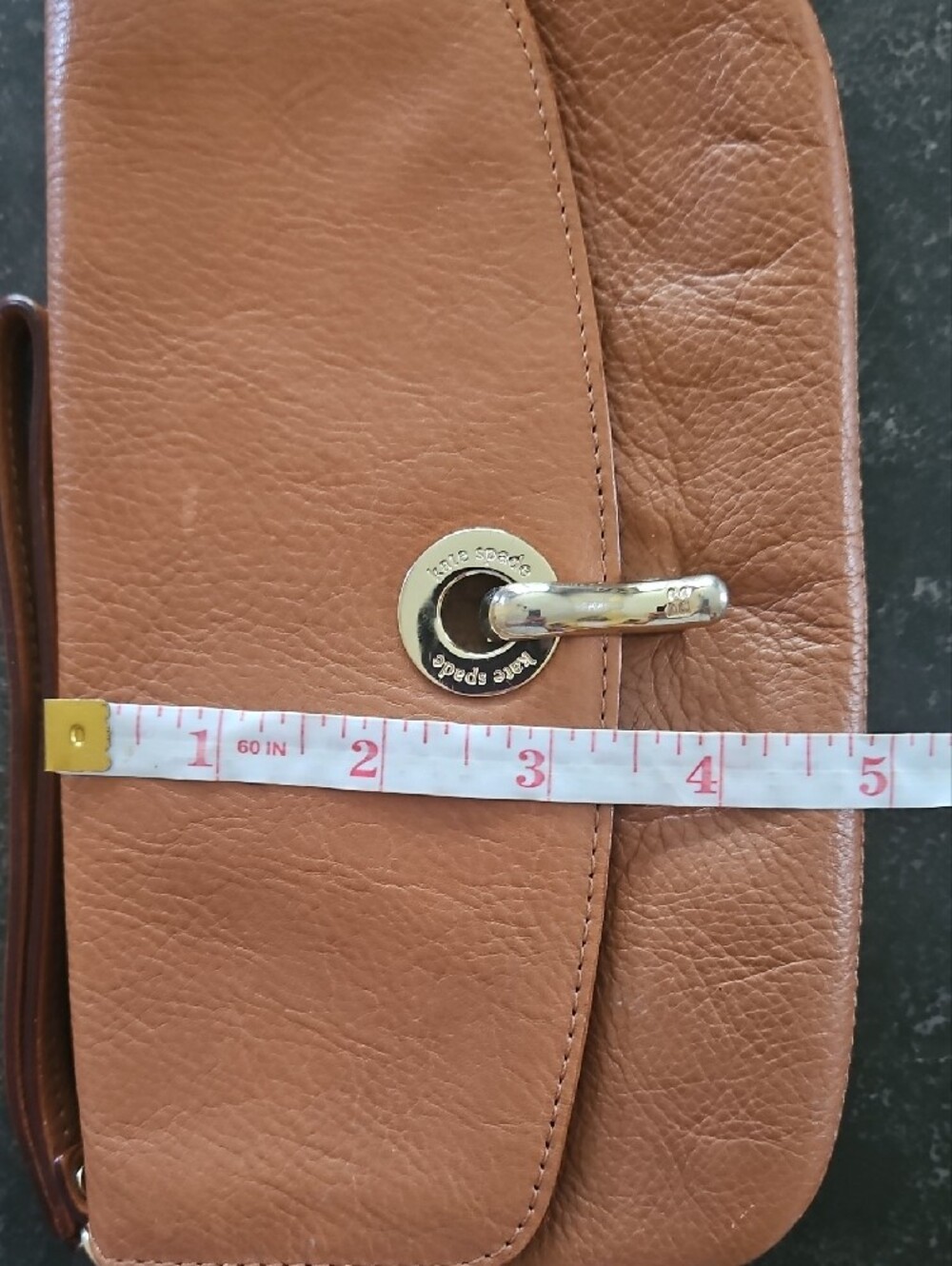 Kate Spade Vintage Leather Wristlet Clutch in Tan - Picture 12 of 12